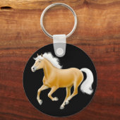 Haflinger Palomino Horse Sleutelhanger Black (Voorkant)