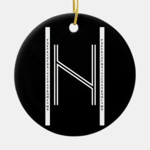 Hagalaz BW-versieringen Keramisch Ornament