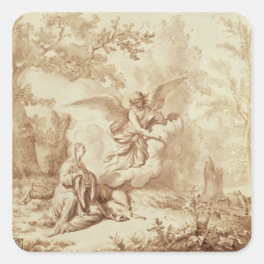 Hagar in de wilde natuur vierkante sticker (Voorkant)