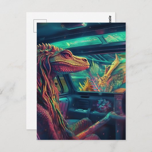 hagedis in een Van Briefkaart (Voorkant / Achterkant)