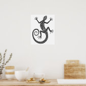 hagedis of salamander doodle 2 poster (Keuken)