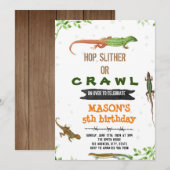 Hagedis verjaardagsuitnodiging kaart (Voorkant / Achterkant)