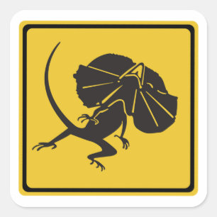 Hagedissen met franje, verkeersteken, AU Vierkante Sticker