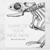  hagedisskelet wijn etiket (Enkel label)