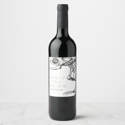  hagedisskelet wijn etiket (Voorkant)