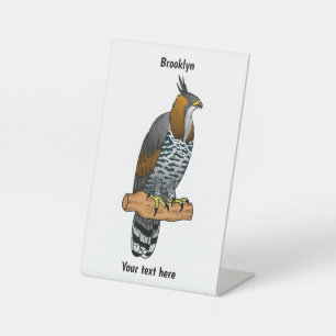 hagelvogel cartoon illustratie reclamebord met voetstuk
