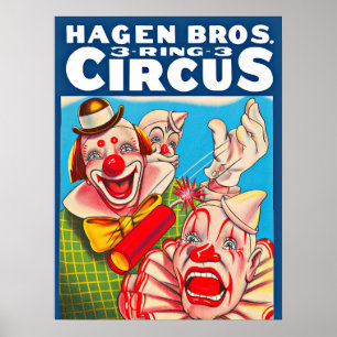 Hagen Brothers Circus poster uit 1950