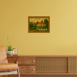 Hagen Duitsland Stad Kunst Poster