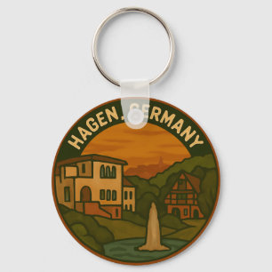 Hagen Duitsland Stadsgezicht Kunst Sleutelhanger