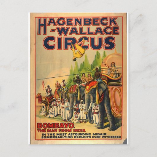 Hagenbeck Circus  briefkaart Bombayo (Voorkant)
