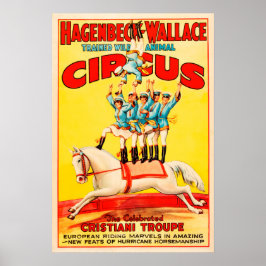 Hagenbeck Wallace Trained Animal USA Circus Troupe Poster