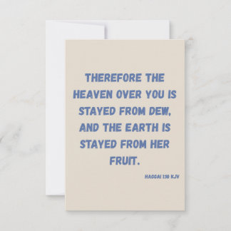 Haggai 1:10 KJV Bijbelvers Christelijke devotie Kaart