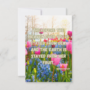 Haggai 1:10 KJV Bijbelvers Christelijke devotie Pi Kaart
