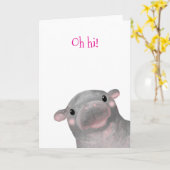 Haggis la carte de bébé hippo "Oh salut !" (Fleur jaune)