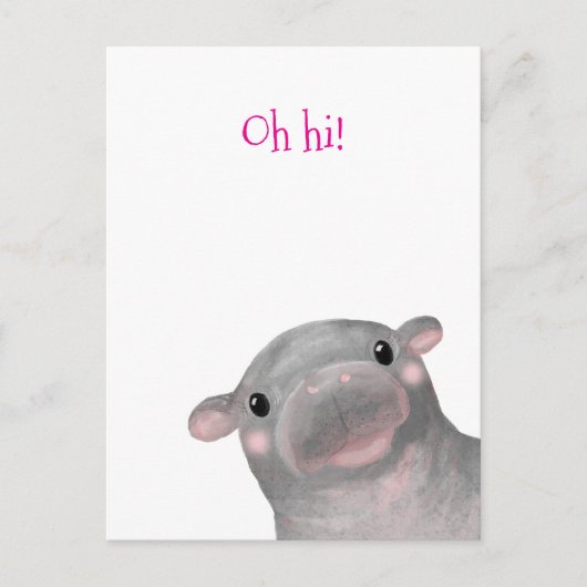 Haggis, la carte postale du mignon bébé hippo 'Oh  (Devant)