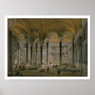 Haghia Sophia, bord 6: de noordnave , gegraveerd d Poster