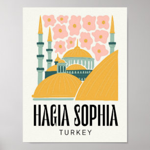 Hagia Sophia Istanbul Turkije reizen bloemen Poster
