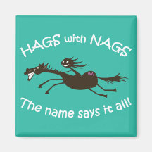 Hags with Nags Vintage design magnet