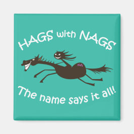 Hags with Nags Vintage design magnet Magneet