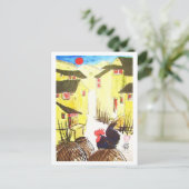 Hahn - "Daruma Chabo" - Rooster * Animal-ART kaart (Staand voorkant)