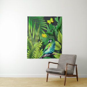 Hahn's ara in een jungle wandkleed