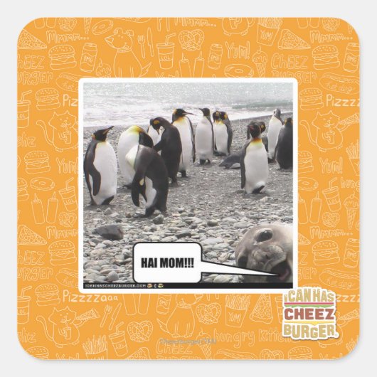 HAI MAM!!! VIERKANTE STICKER (Voorkant)