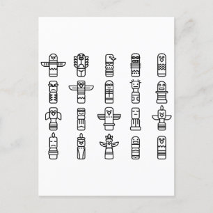 Haida Animals Indiaanse Indianen Haida Indigenous Briefkaart