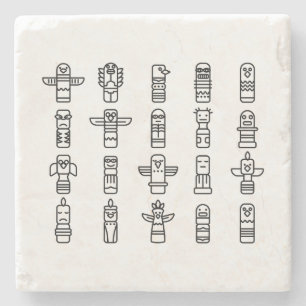 Haida Animals Indiaanse Indianen Haida Indigenous Stenen Onderzetter