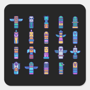 Haida Animals Native Canadian Native Pride Vierkante Sticker