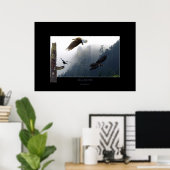 Haida Art-themed Raven, Eagle & Totem Pole Poster (Thuiskantoor)