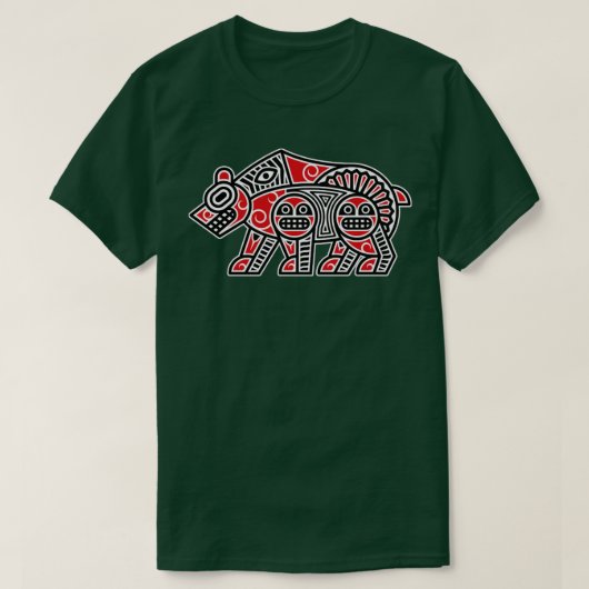 Haida Beer American Indian Native America Indigeno T-shirt (Design voorkant)