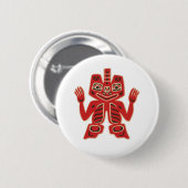 Haida Blanket Design Ronde Button 5,7 Cm (Voorkant /achterkant)