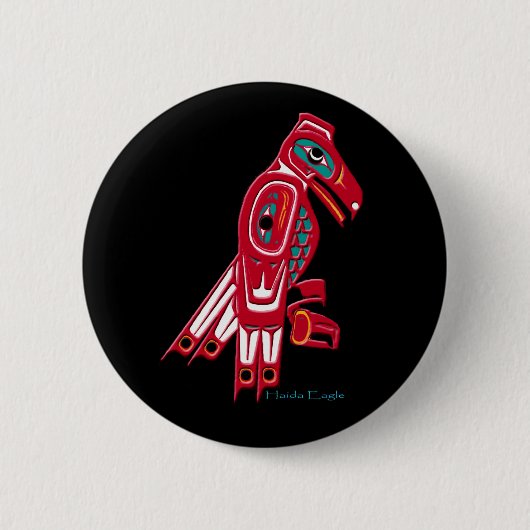 HAIDA EAGLE-Collectie Ronde Button 5,7 Cm (Voorkant)