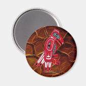 HAIDA EAGLE & Orange Fractal Native Art Magnet (Recto/Verso)