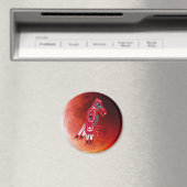 HAIDA EAGLE & RED MOON Magnet d'art amérindien (In Situ (Lave-vaisselle))