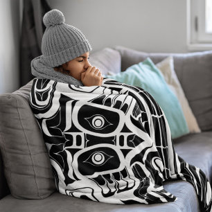 Haida Eagle Thunderbird Northwest Columbia Fleece Deken