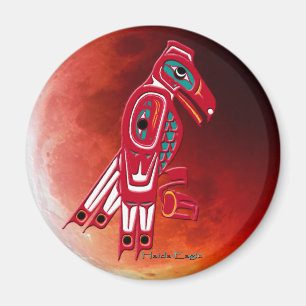 HAIDA ELGF en RED MOON Native American Art Magnet Magneet