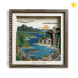 Haida Gwaii B.C. Canada Papieren Collage Diorama Notitieboek
