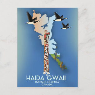haida gwaii British Columbia Canadian map Briefkaart