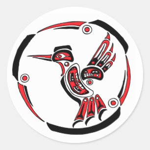 Haida Hummingbird Ronde Sticker