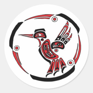Haida Hummingbird Ronde Sticker