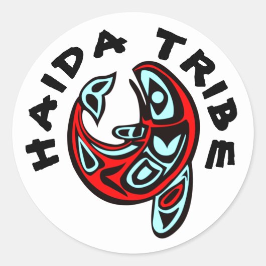 Haida Inheemse Stam Orka Tattoo Orka Ronde Sticker (Voorkant)