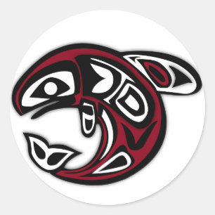 Haida Orca Northwest Coast Killer Whale Art Ronde Sticker