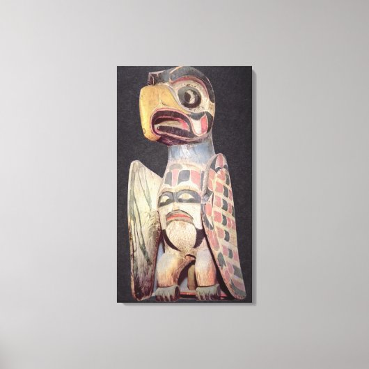 Haida "Thunderbird"-standbeeld (geschilderd hout) Canvas Afdruk (Voorkant)