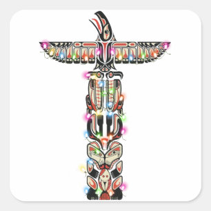 Haida Thunderbird Symbolisme Haida Nation Native Vierkante Sticker