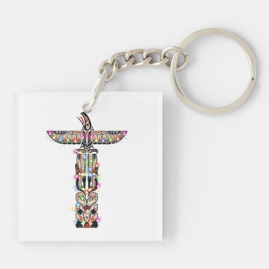 Haida Thunderbird Symbolisme Haida Native C Sleutelhanger (Achterkant)