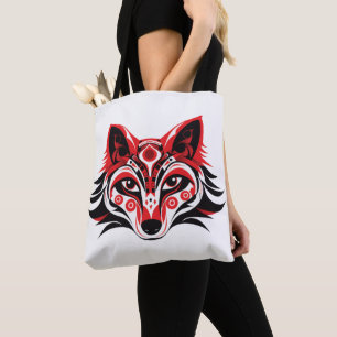 Haida Tlingit inheemse Totem Wolf hoofd Draagtas
