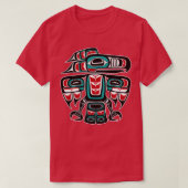 Haida Tlingit Native Raven Totem T-shirt (Design voorkant)