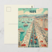 Haifa Israel Travel Briefkaart (Voorkant / Achterkant)
