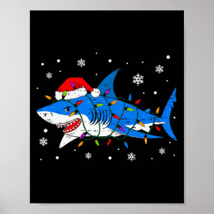 Haifisch Kerstman Hoed Kerstverlichting Kerst Pyja Poster
